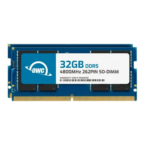 OWC 64GB (2x32GB) DDR5 4800 PC5-38400 CL40 2Rx8 262-pin 1.1V Non-ECC SODIMM Memory RAM Module Upgrade Kit for Select Laptops or All-in-One Systems