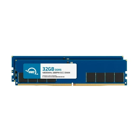 OWC 64GB (2x32GB) DDR5 4800 PC5-38400 CL40 2Rx8 288-pin 1.1V ECC Unbuffered UDIMM Memory RAM Module Upgrade Kit for Select Workstations or Servers