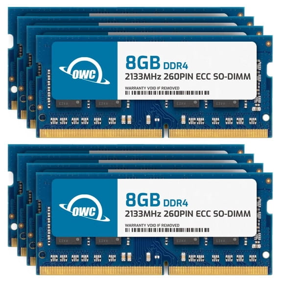OWC 64GB (8x8GB) DDR4 2133MHZ PC4-17000 CL15 1RX8 ECC Unbuffered SODIMM 1.2V 260-pin Memory RAM