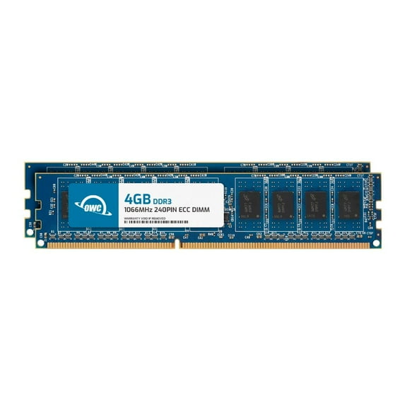 OWC 8GB (2x4GB) DDR3 1066 PC3-8500 CL7 2Rx8 240-pin 1.5V ECC Unbuffered UDIMM Memory RAM Module Upgrade Kit for Select Desktops, Workstations, or Servers