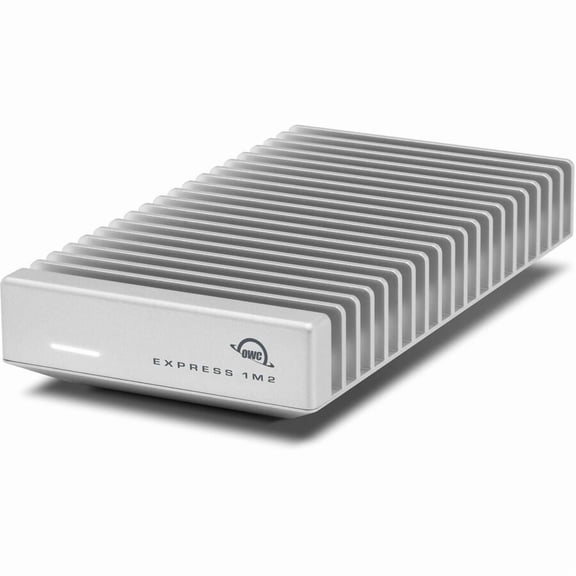 OWC Express 1M2 Drive Enclosure PCI Express NVMe, USB4 Host Interface, UASP Support Portable, Silver, TAA Compliant