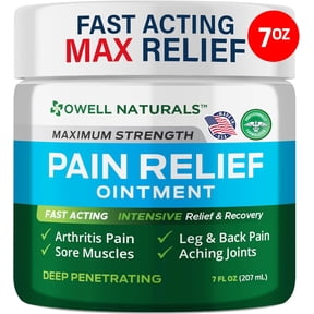 OWELL NATURALS Maximum Strength Deep Penetrating Relieving Ointment for Aches, Neuropathy, Joint, Muscle, Back, Knee, Feet, Hand, Ankle, Restless Legs, Shoulder (7 OZ)