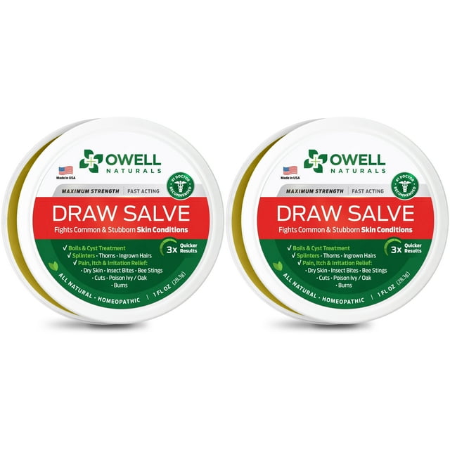 OWELL NATURALS Drawing Salve Ointment 2oz, ingrown Hair Treatment, Boil
