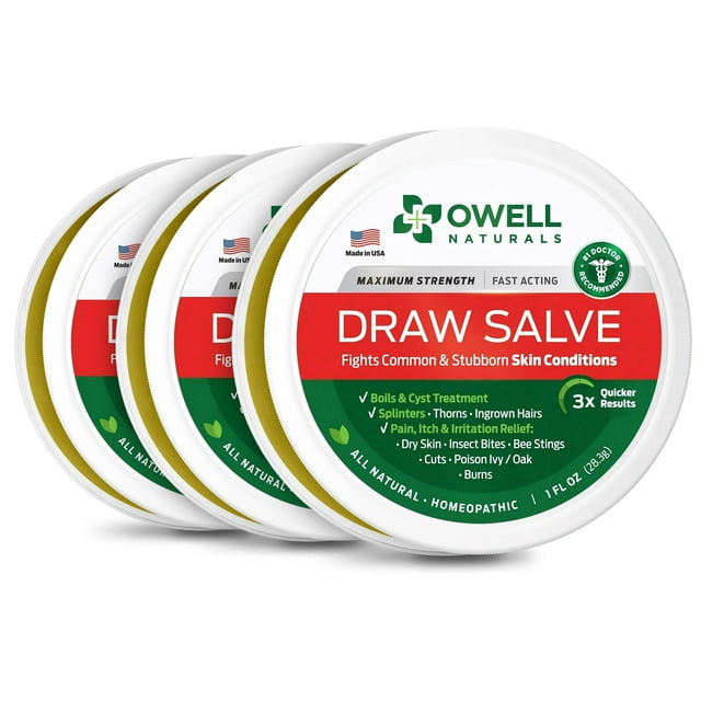 OWELL NATURALS Drawing Salve Ointment 3oz, ingrown Hair Treatment, Boil