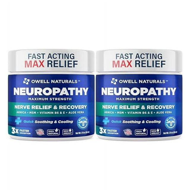OWELL NATURALS Neuropathy Nerve Relief Cream 2 Fl Oz (Pack of 2