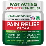 OWELL NATURALS Relief Cream - 14oz - Maximum Strength All Natural Discomfort Reliever for Joint, Muscle, Knee, Back, Neuropathy - 11 Powerful Ingredients