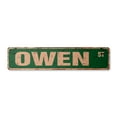 thumbnail image 1 of OWEN Vintage Plastic Street Sign Childrens Name Room Sign | Indoor/Outdoor |  36" Wide, 1 of 4