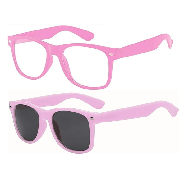 OWL 2 Pair Sunglasses for Kids, UV Protected Childs Polarized Sunglasses and Clear Lens Toddler Glasses