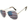 thumbnail image 1 of OWL Aviator Sunglasses Gold Metal Frame USA Flag Lens for Men and Women, 1 of 5