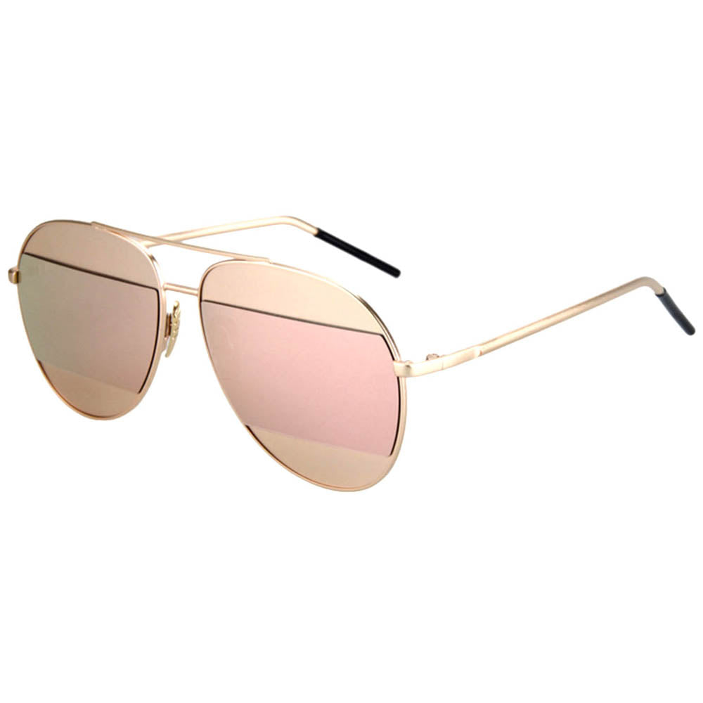 OWL Aviator Womens Sunglasses Gold Metal Frame Ladies Mirrored Sun