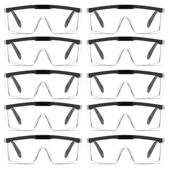 OWL Clear Safety Glasses for Men- Wraparound Side Lenses, Wide Vision Eyeglasses for Labs & Work - Clear