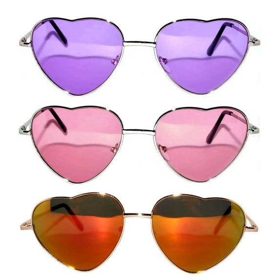 OWL Galentines Heart Sunglasses for Bridal Party Favors and Girls Love Themed Accessories 3 Pack