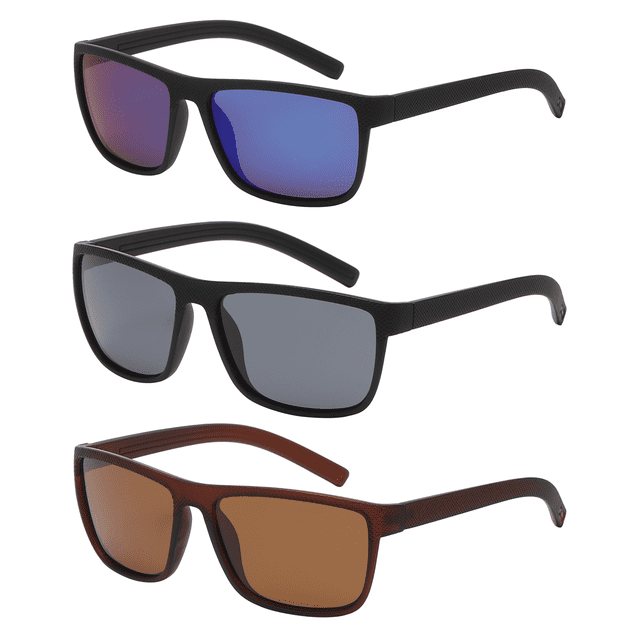 OWL Men's Sport Sunglasses for Men- UV400 & Stylish Frame Eyewear- Ideal for Sports Activities - Blue Mirror, Black, Brown