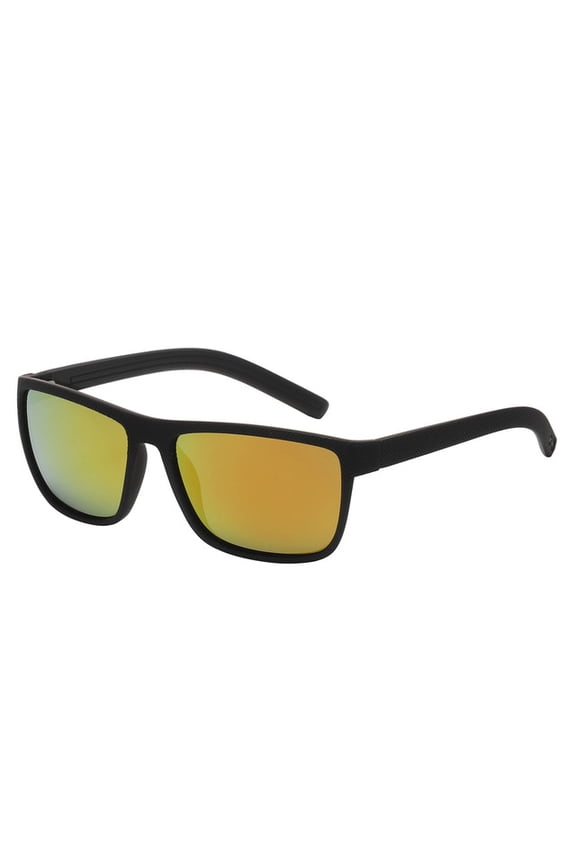 Men's Sporty Polarized Sunglasses - Impact Resistant Eyewear - Ideal for Outdoor Activities - Orange Mirror