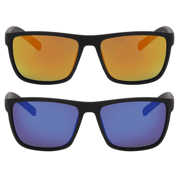 OWL Men's Sporty Polarized Sunglasses - UV 400, Stylish Eyewear - Ideal for Outdoor Activities - Orange Mirror, Blue Mirror