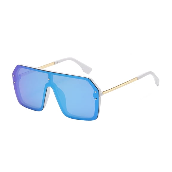 OWL Oversized Rimless Flat Sunglasses Womens Mens Shield Mono Block Glasses