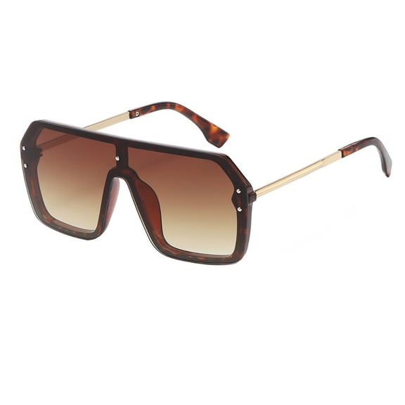 OWL Oversized Sunglasses for Women Men UV400 Lens Flat Mirror Top Rimless Eyewear