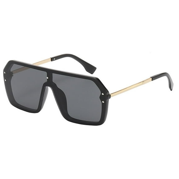 OWL Oversized Sunglasses for Women Men UV400 Lens Flat Mirror Top Rimless Eyewear