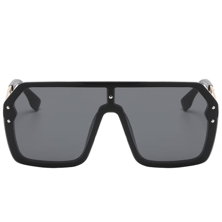 OWL Oversized Sunglasses for Women Men UV400 Lens Metal Arm Top Rimless Eyewear