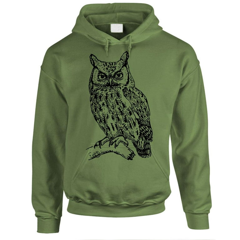 OWL Pullover Hoodie Military Green Medium