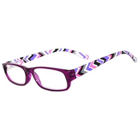 OWL® Reading Glasses - 5273 Colorful Chevron Pattern / Purple