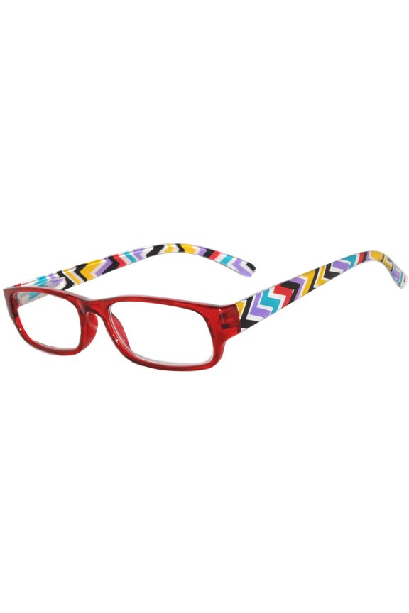 ® Reading Glasses - 5273 Colorful Chevron Pattern / Red