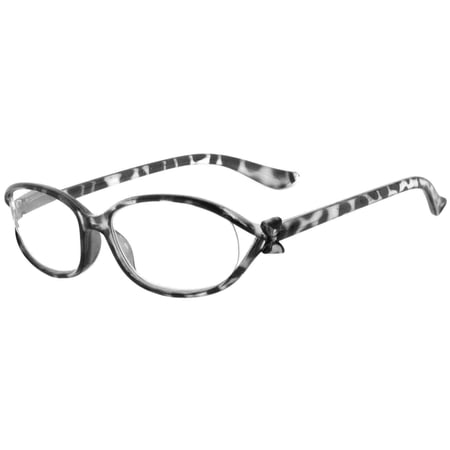 OWL® Reading Glasses - 8129 Ladies Pattern with Bow / Black / Spring Hinge