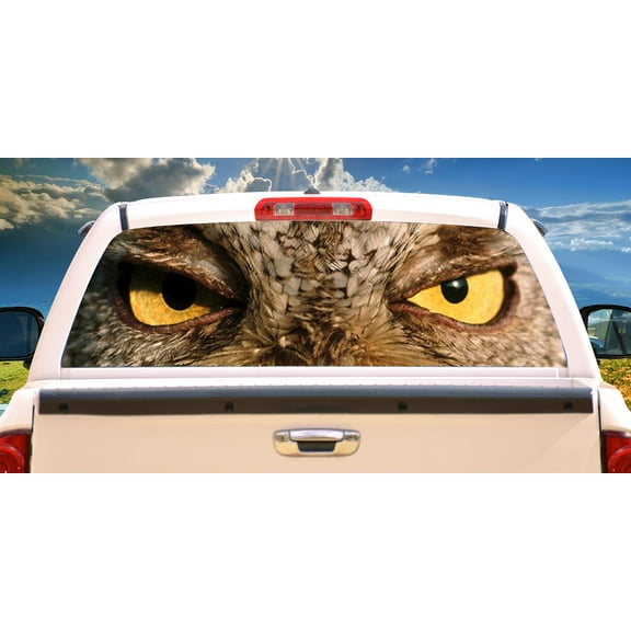OWL Rear Window Graphic back decal truck suv view thru vinyl