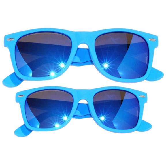 OWL Rectangle Matching Family Sunglasses Set – Lightweight & Comfortable, UV400 Protection, Impact-Resistant Polycarbonate Lens, Kids Polarized Matte Frame Mirror Glasses, Mommy & Daughter – Blue