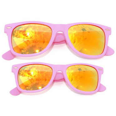 OWL Rectangle Matching Family Sunglasses Set – Lightweight & Comfortable, UV400 Protection, Impact-Resistant Polycarbonate Lens, Kids Polarized Matte Frame Mirror Glasses, Mommy & Daughter – Pink