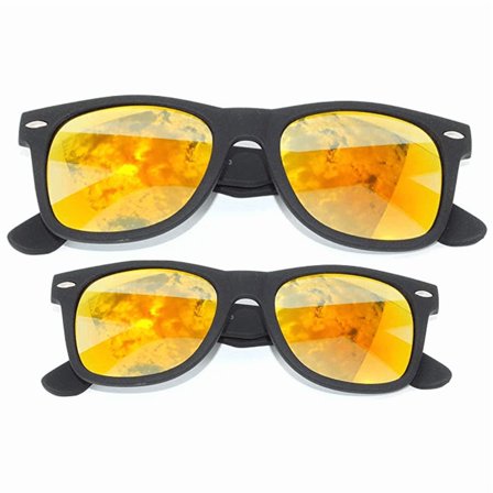 OWL Rectangle Matching Family Sunglasses Set – Lightweight & Comfortable, UV400 Protection, Impact-Resistant Polycarbonate Lens, Kids Polarized Matte Frame Mirror Glasses, Mommy & Daughter – Black