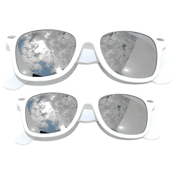 OWL Rectangle Matching Family Sunglasses Set – Lightweight & Comfortable, UV400 Protection, Impact-Resistant Polycarbonate Lens, Kids Polarized Matte Frame Mirror Glasses, Mommy & Daughter – White