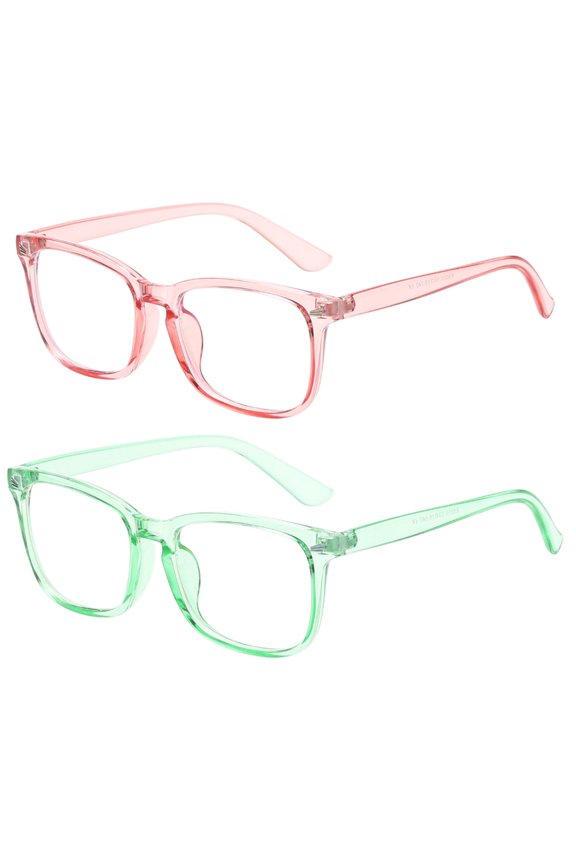 Square Blue Light Blocking Glasses for Adults (2 Pack)