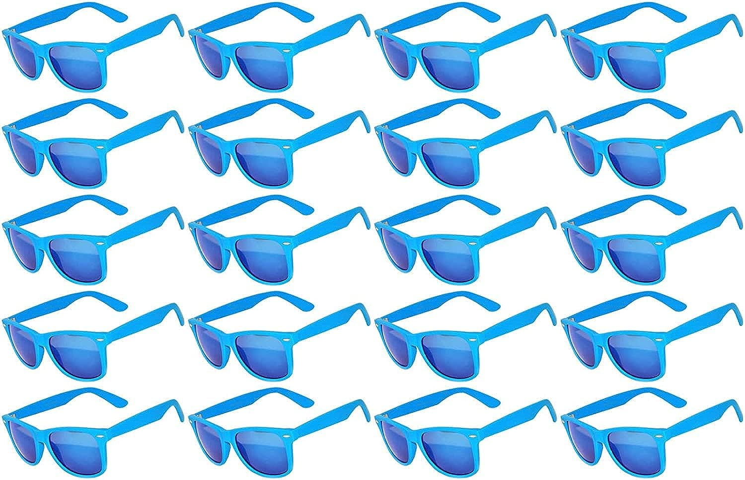 OWL Square Mirrored Sunglasses Mens Womens UV400 Protection Bulk Sunglasses (20 Pack)
