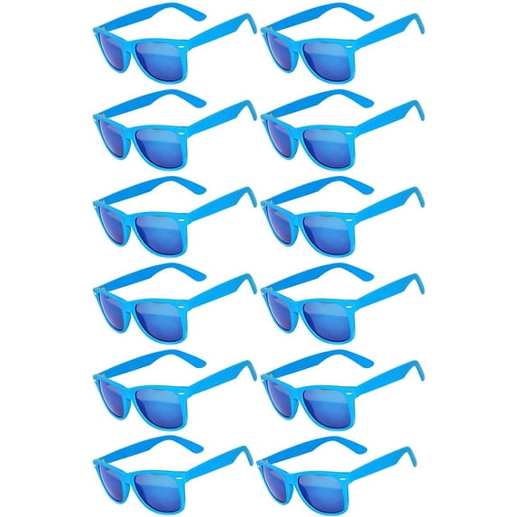OWL Square Mirrored Sunglasses Mens Womens UV400 Protection Sunglasses Bulk (12 Pack)