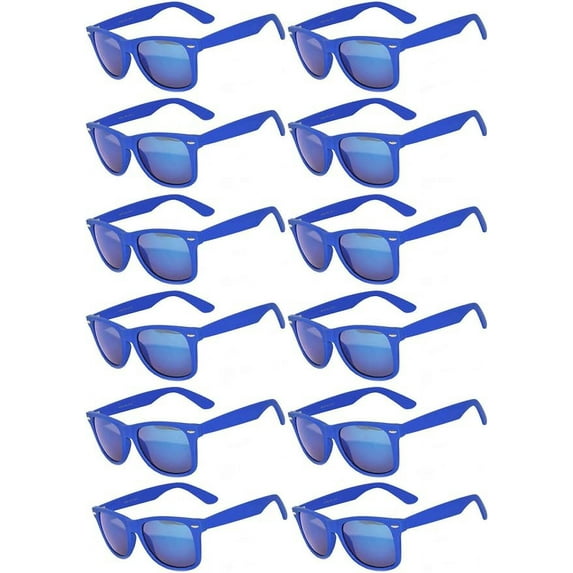OWL Square Mirrored Sunglasses Mens Womens UV400 Protection Sunglasses Bulk (12 Pack)