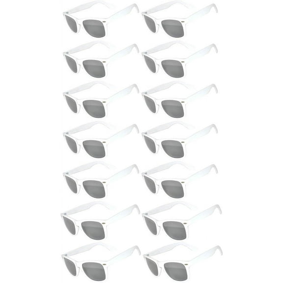 OWL Square Mirrored Sunglasses Mens Womens UV400 Protection Sunglasses in Bulk (14 Pack)