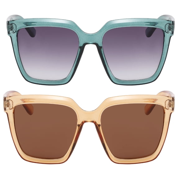 OWL Square Oversized Sunglasses for Men & Women -Top Horned Rim Eyewear