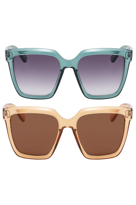 Square Oversized Sunglasses for Men & Women -Top Horned Rim Eyewear
