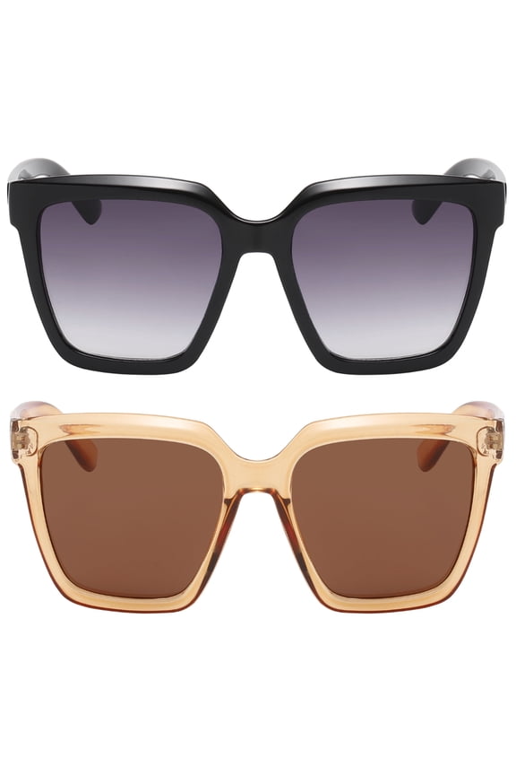 Square Oversized Sunglasses for Men & Women -Top Horned Rim Eyewear