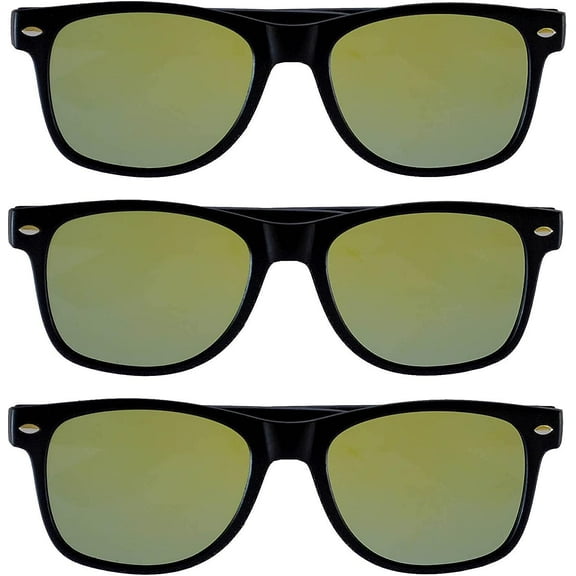 OWL Square Sunglasses Mens Womens UV400 Protection Retro Mirrored Sunglasses (3 Pack)