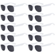 Square Sunglasses Mens Womens UV400 Protection Retro Sunglasses Bulk (10 Pack)