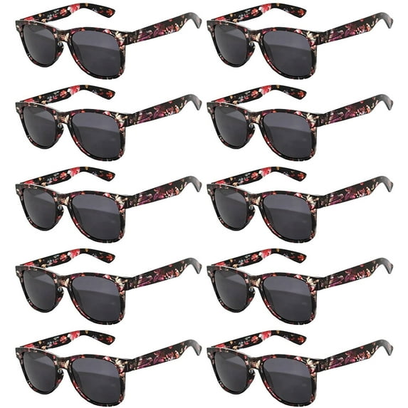 OWL Square Sunglasses Mens Womens UV400 Protection Retro Sunglasses Bulk (10 Pack)