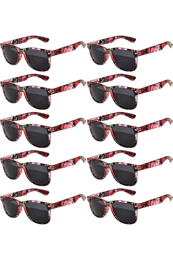 Square Sunglasses Mens Womens UV400 Protection Retro Sunglasses Bulk (10 Pack)