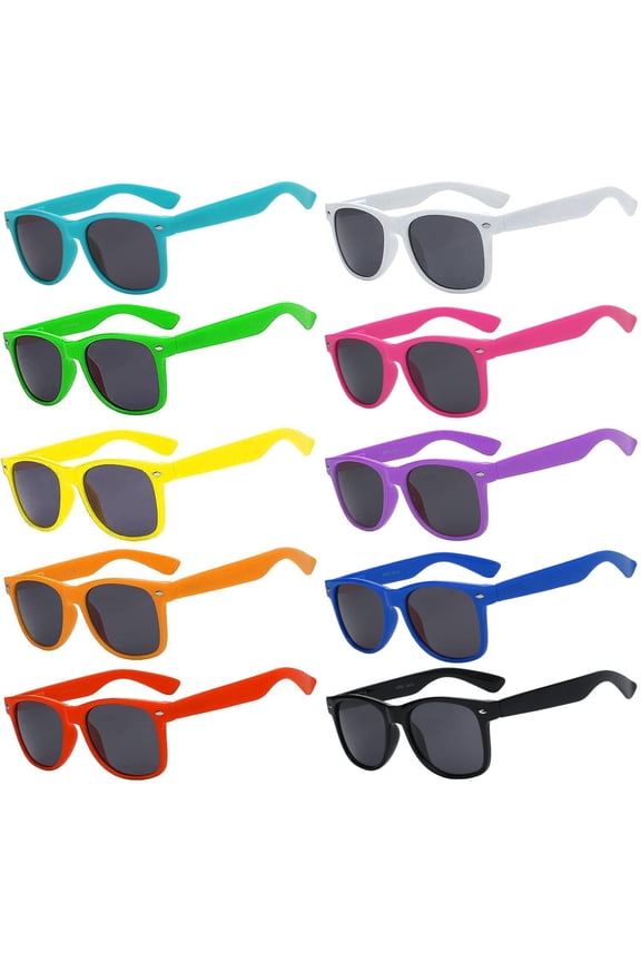 Square Sunglasses Mens Womens UV400 Protection Retro Sunglasses Bulk (10 Pack)