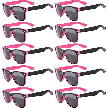 OWL Two Tone Sunglasses for Men Women UV400 Protection Smoke Lens Bulk Sun Glasses (10 Pack)
