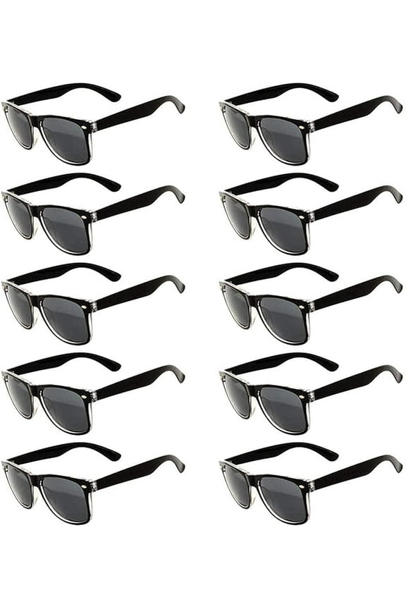Two Tone Sunglasses for Men Women UV400 Protection Smoke Lens Bulk Sun Glasses (10 Pack)