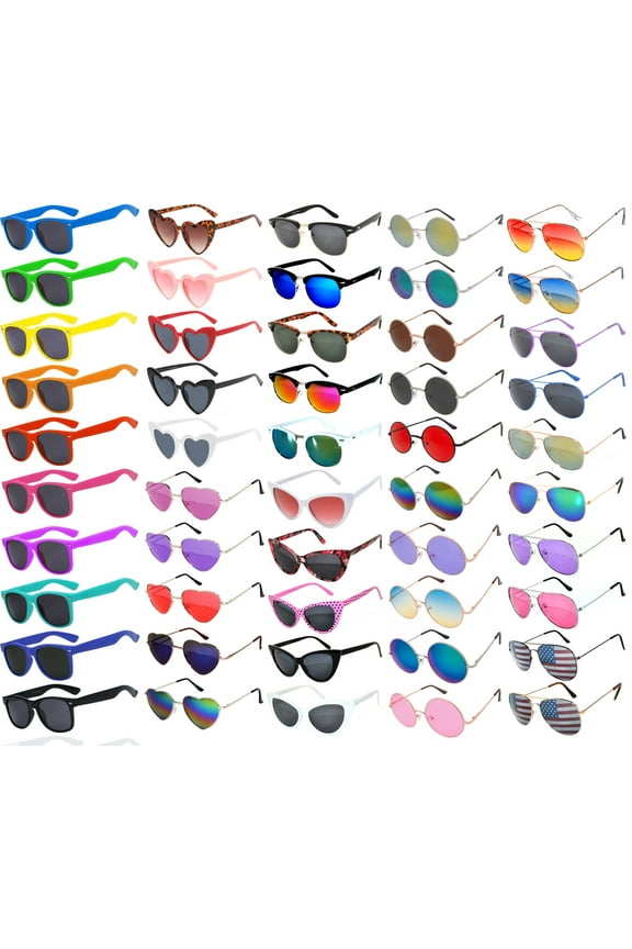 Wholesale Lot of Sunglasses Assorted Styles and Colors 50 Pack