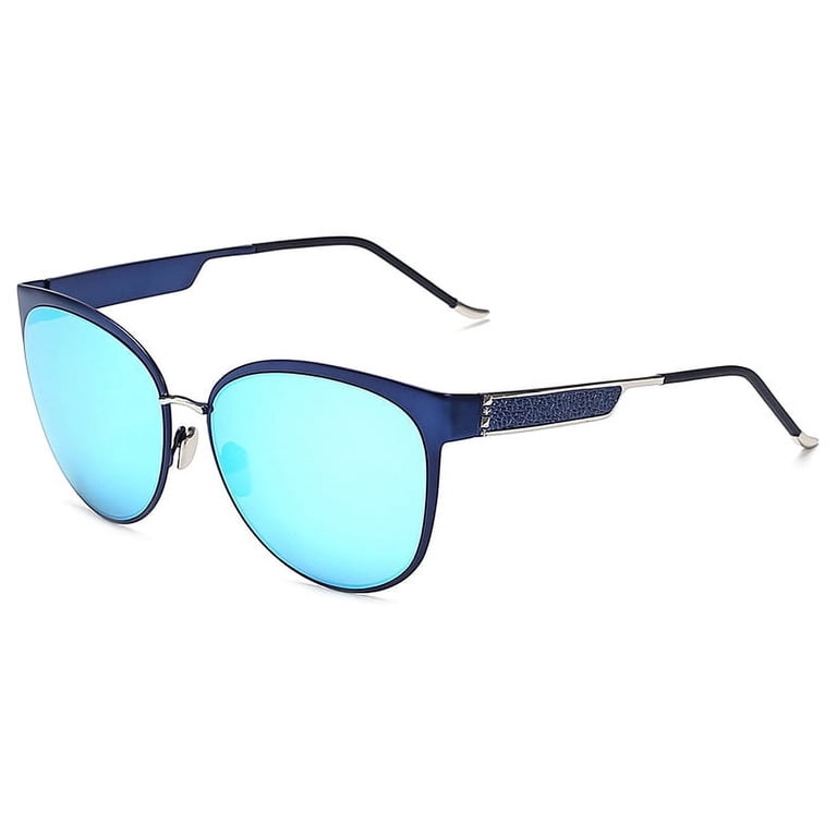 OWL Womens Cat Eye Sunglasses Metal Frame Ladies Blue  display picture 1