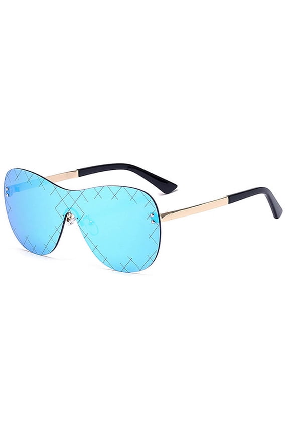Womens Rimless Sunglasses Mirrored Mono Lens Ladies Sun Glasses